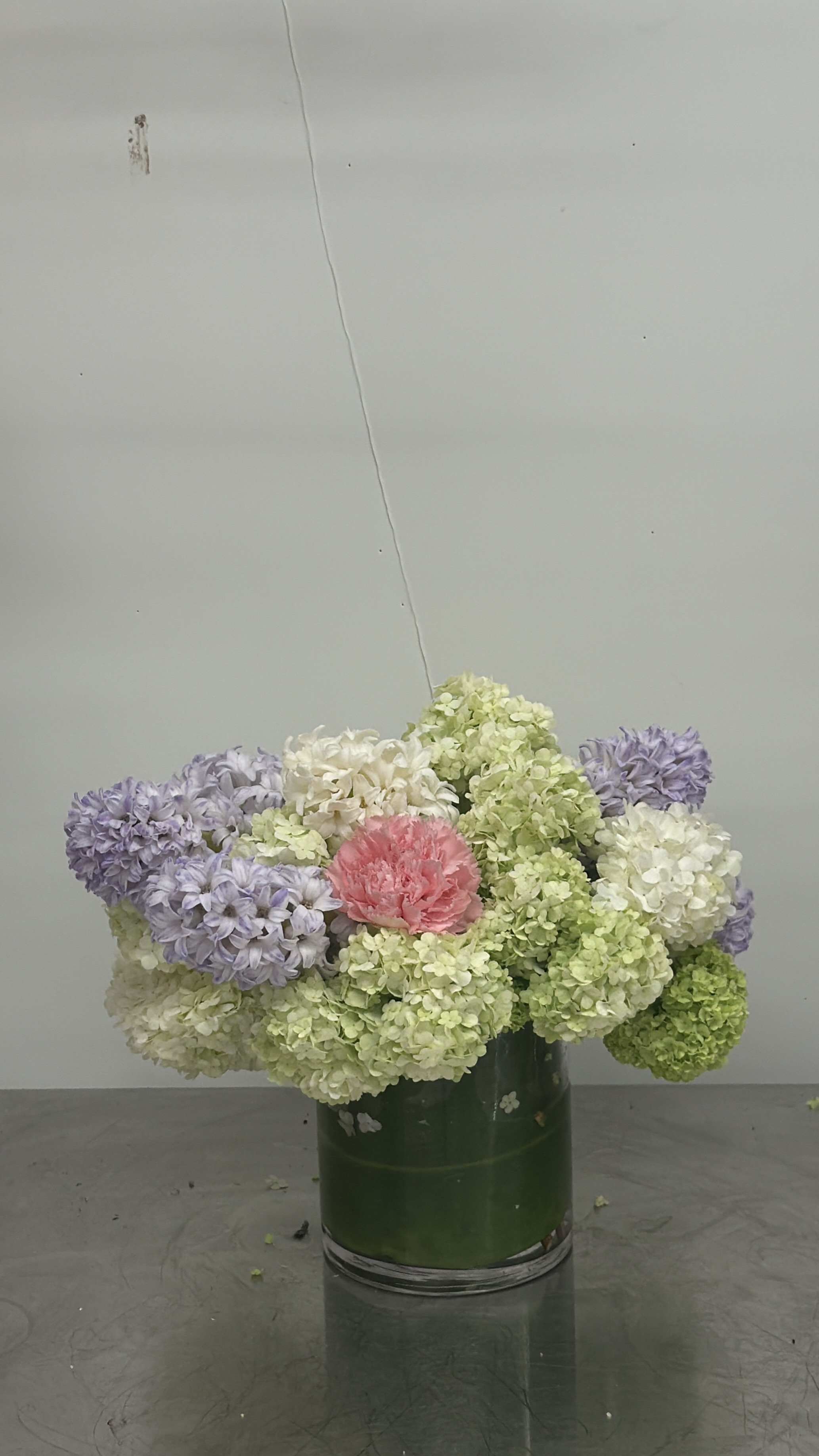 Green hydrangea arrangement